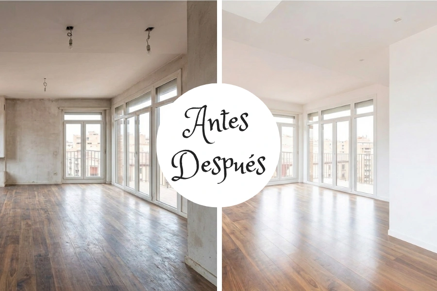 reforma antes y después de piso