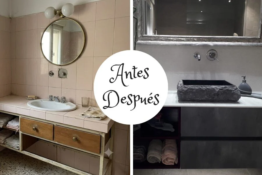 Antes y después de baño de lujo